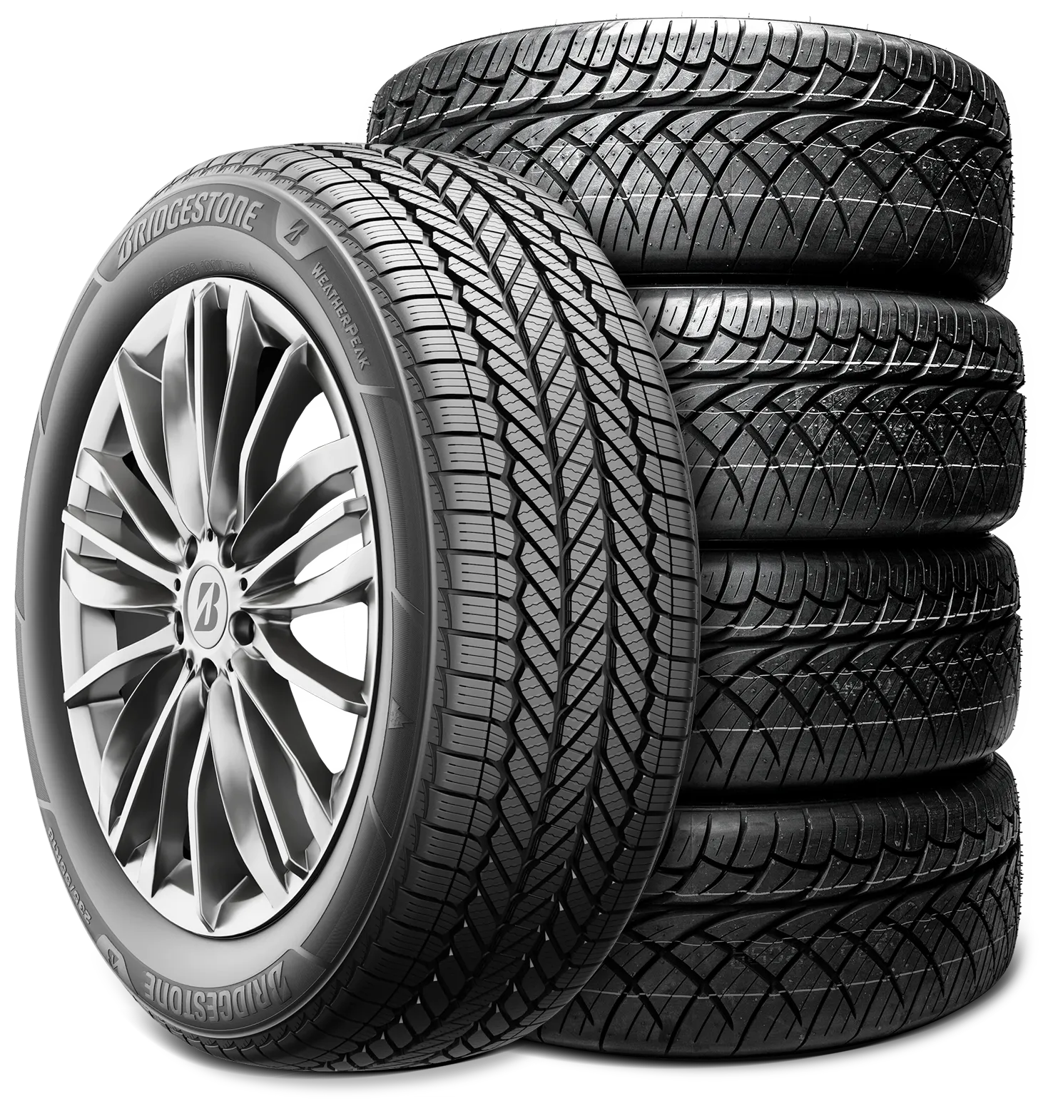 A stack of Bridgestone tires