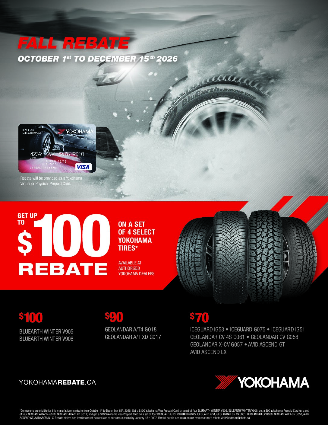 Yokohama Tire Fall 2026 Rebate