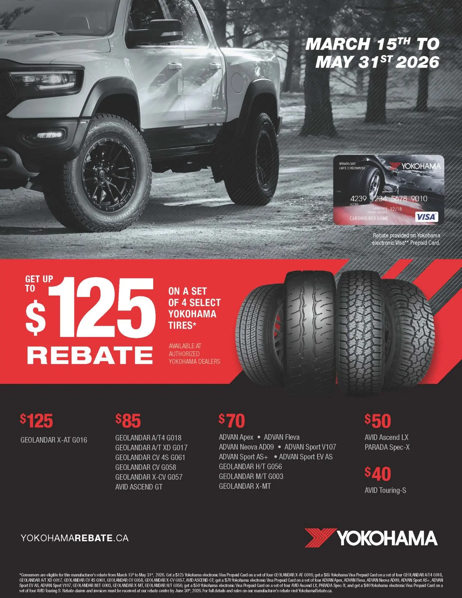 Yokohama Tire Spring 2026 Rebate