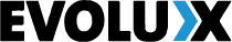 Small blue chevron icon with white squares on a black background with dark strip