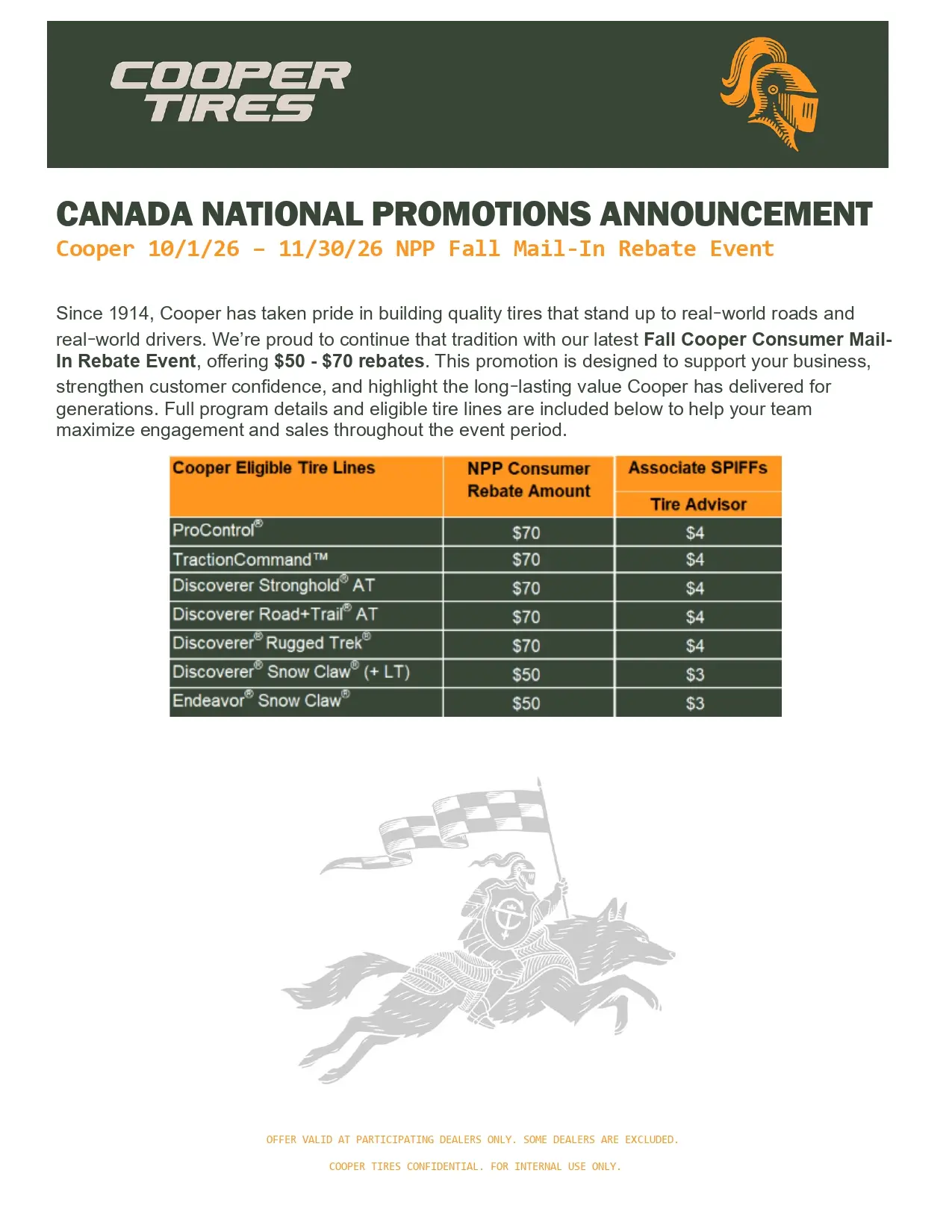 Cooper Fall 2026 Rebate